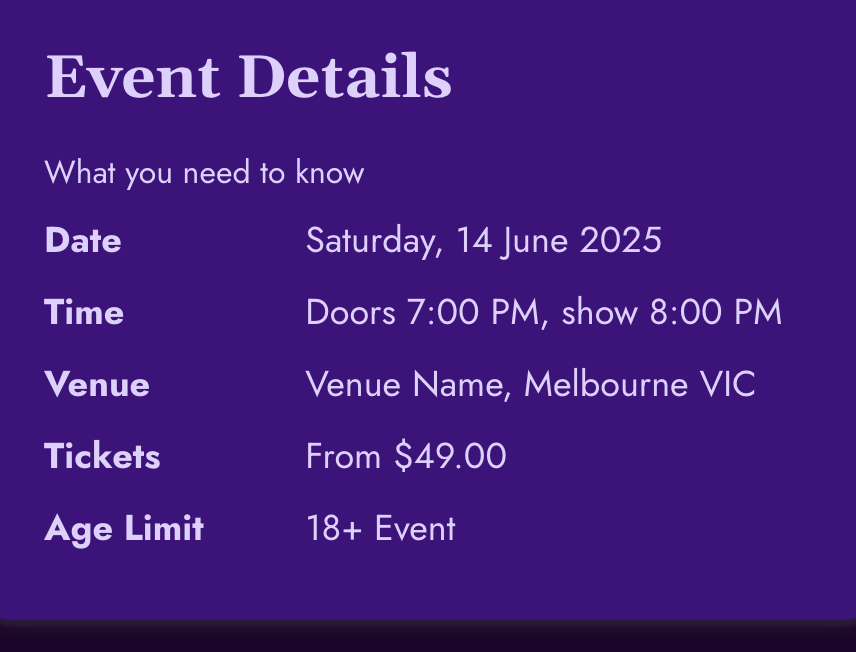 Venue details