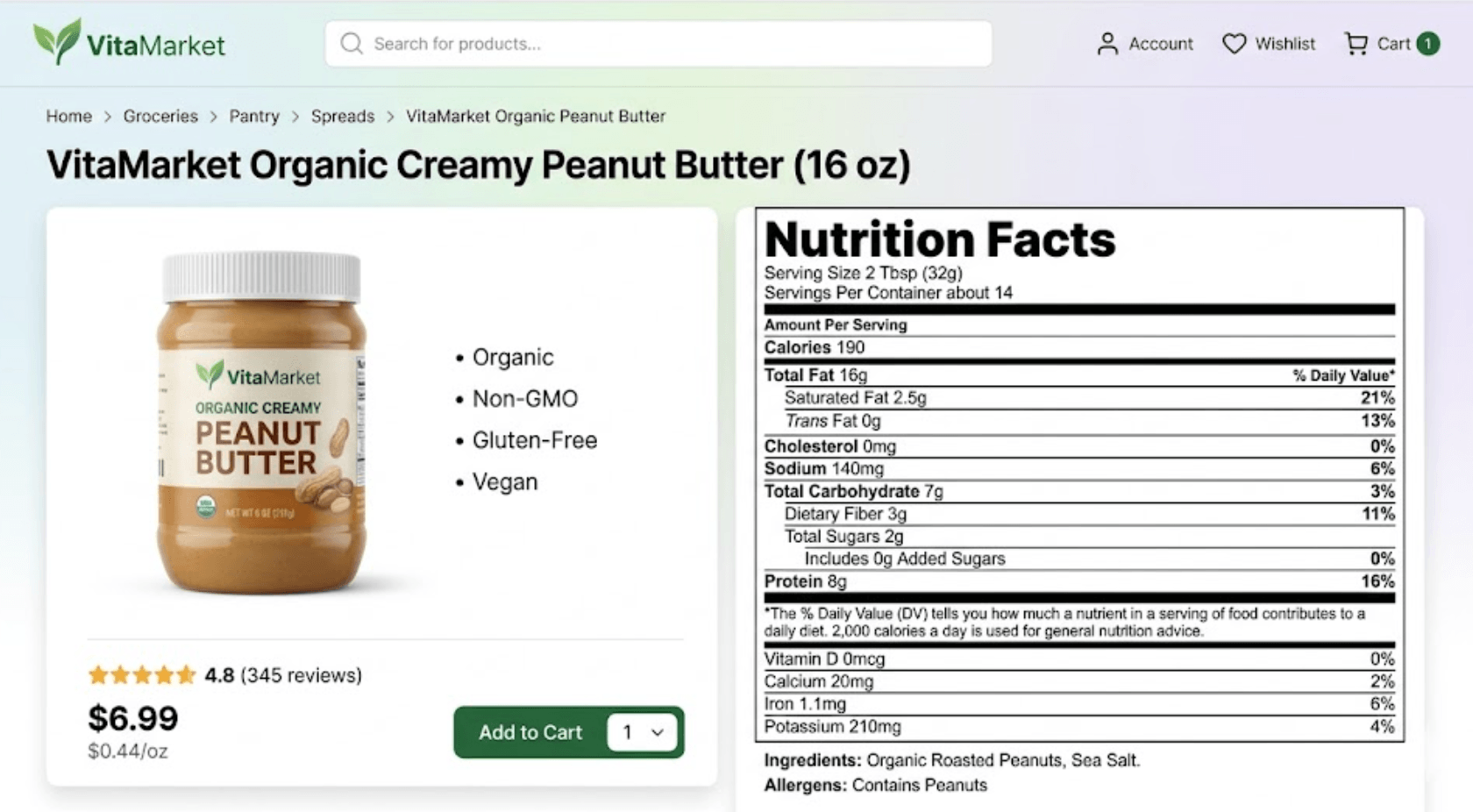 Product pages